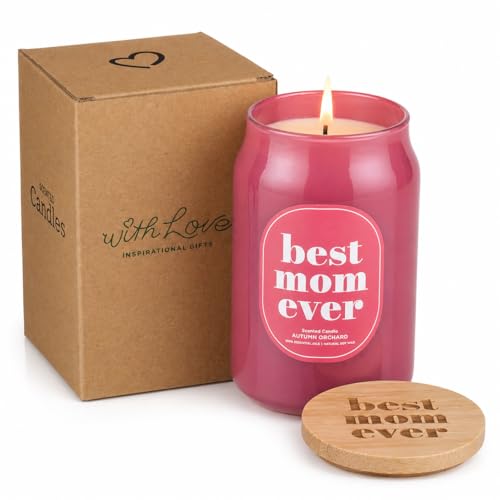 With Love Soy Wax Scented Candle: Best Mom Ever | Scented Candle, Home Decor, Gifts for Friends, Pure Essential Oils, Up to 60 Hours Burn Time, Glass Jar w/ Bamboo Lid - style: Best Mom Ever