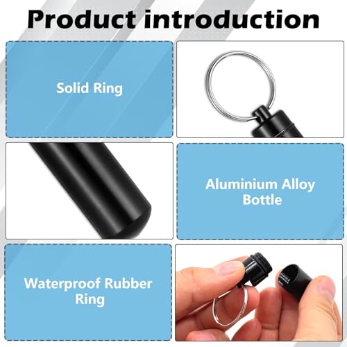 6 Pack Silver Cylinder Urn Keychains for Ashes, Waterproof Memorial Vial Keepsake Jewelry for Human or Pet Cremation Ashes, Hair, or Tiny Mementos, Secure Screw-Top Mini Ash Holders