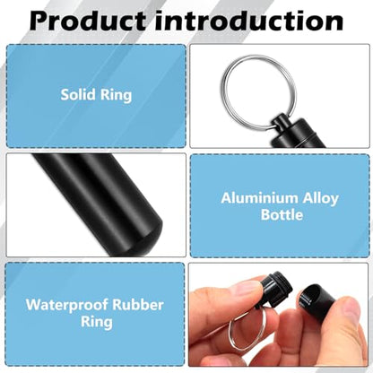 6 Pack Silver Cylinder Urn Keychains for Ashes, Waterproof Memorial Vial Keepsake Jewelry for Human or Pet Cremation Ashes, Hair, or Tiny Mementos, Secure Screw-Top Mini Ash Holders