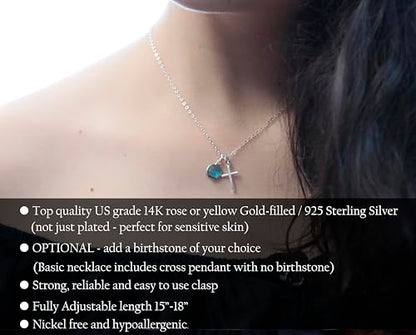 Be Wished Loss of a Mother Sympathy Gifts, Handmade Necklace with Meaningful Message, Ready to Give Jewelry - style: Cross Necklace