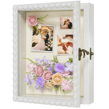 Love-KANKEI Deep Shadow Box Frame 8x10,Solid Wood Beaded Edge Frame,White - color: White, size: 8x10