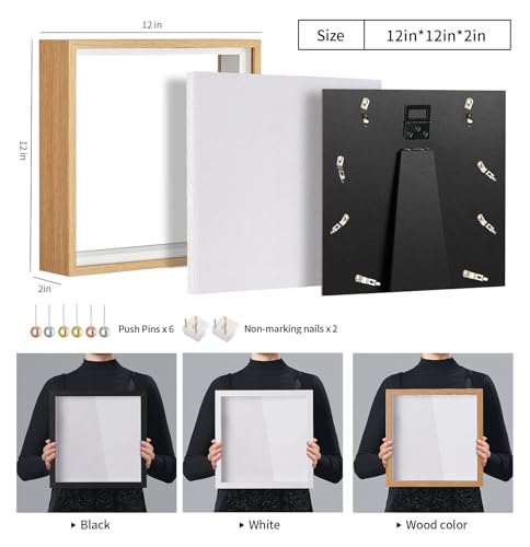Travel Adventure Archive Shadow Box Frame with Slot, 12x12in Brown - color: Brown, size: 12x12in