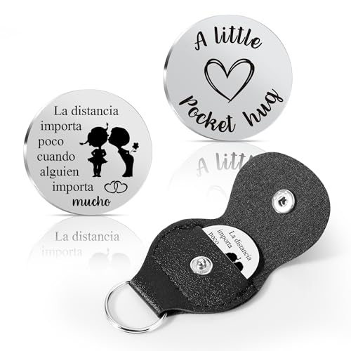 Pocket Hug Token 2026 Graduation Giftsfor her him Mothers Day Gifts for Mom Thank You Gift for Her Him - color: La Distancia Importa