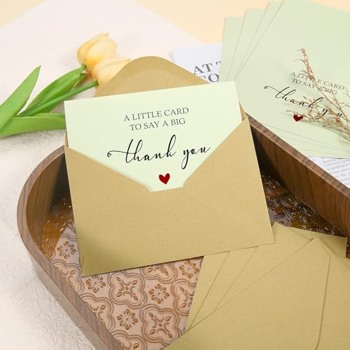 VZZNN 100 Pack Thank you Cards with Envelopes,Baby Shower & Wedding Thank you Cards with Envelopes and Stickers,Suitable for Graduation, Business, Festival Greeting Card Gifts（White）