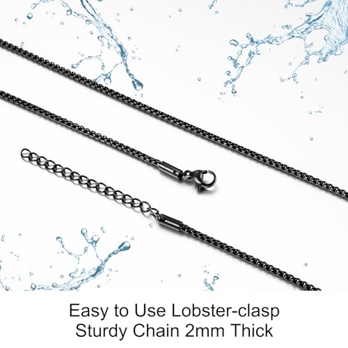 Abooxiu Replacement for Cremation Jewelry Stainless Steel Chain Necklace for Men Women Black