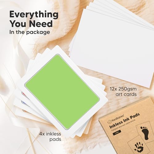 4pk Inkless Baby Hand and Footprint Kit, Mess Free Ink Pads (Candy, L) - color: Candy, size: 4-Pack, Large 3.1” x 4.9”