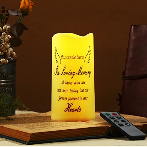 Pangda Flameless Memorial Candle with Remote Real Wax LED 3x6 in, in Heart - style: In Heart