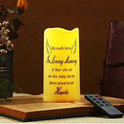 Pangda Flameless Memorial Candle with Remote Real Wax LED 3x6 in, in Heart - style: In Heart