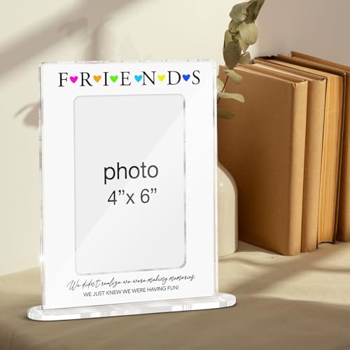 Friendship Gifts Photo Frame, Gifts for BFF Best Friend Besties Sister, Best Friends Bestie Acrylic Picture Frames, 4 x 6 Inch Photo - color: X-Friends
