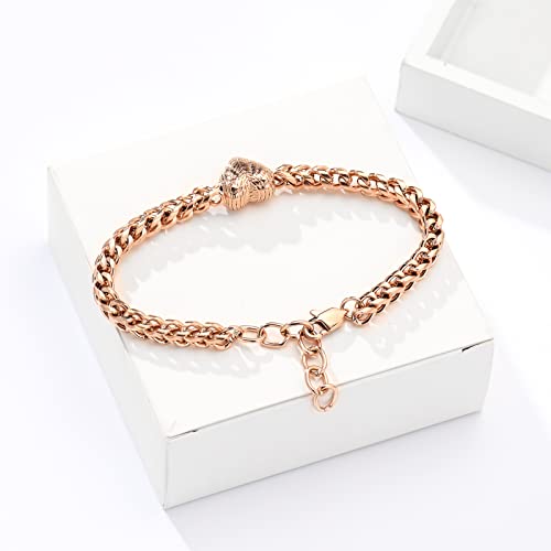 Heart Urn Link Bracelet for Ashes for Women Stainless Steel Cremation Jewelry Adjustable Keepsake Bangle Memorial Gift - color: D
