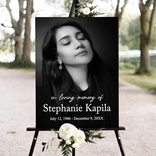 Funeral Welcome Sign, Memorial Welcome Sign, Celebration of Life Welcome Sign, Funeral Decor, Celebration Of Life Sign, Black Color Funeral Program - color: #Version 05