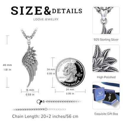 Angel Wings Necklace 925 Sterling Silver Guardian Angel Nurse RN Caduceus Pendant Charm Crystal Angel Jewelry Gifts for Women - style: A-Angel Wing