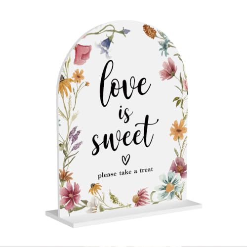 Acrylic Wedding Sign Dancing With Us In Heaven Signs for Ceremony Modern Calligraphy White Arch Wildflowers Acrylic Table Top Signs for Wedding Reception and Event Party Table Decor 8x10 Inch - color: Dancing With Us In Heaven