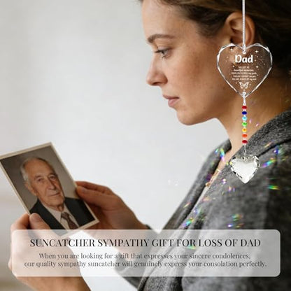 Hegelda Memorial Gifts for Loss of Dad Crystal Suncatcher Ornaments - style: DAD