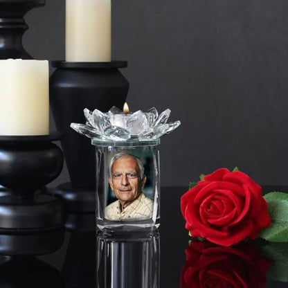 Keepsake urns for Human Ashes Crystal Small urns Cremation Keepsake Photo Urn with Candlestick Sharing Ashes Mini Memorial Urn for Human or Pet to Remember Your Loved One Lost