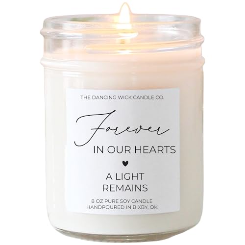 Forever in Our Hearts Memorial Candle, Remembrance Sympathy Gift, 8 oz Jar