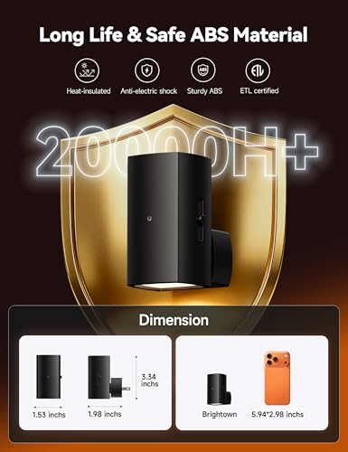 Brightown 2 Pack White Night Lights with Rotating Plug, Amber - color: Amber, size: 2 PACK Black