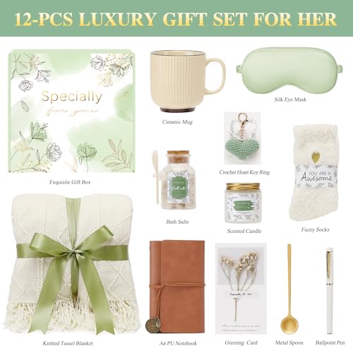 Mothers Day Get Well Gifts for Women Self Care Gift Basket - Birthday Gifts for Women Spa Care Package - Sympathy Inspirational Easter Gift Baskets for Her Mom Friend Wife (Beige) - color: Beige