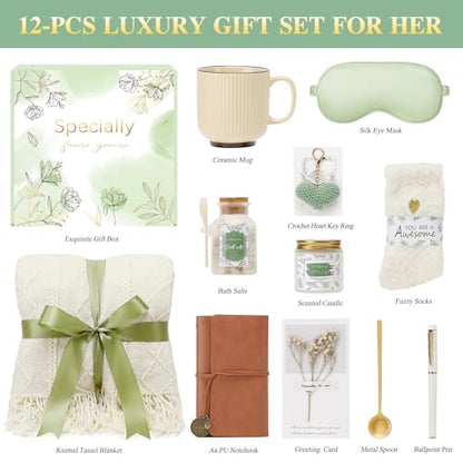 Mothers Day Get Well Gifts for Women Self Care Gift Basket - Birthday Gifts for Women Spa Care Package - Sympathy Inspirational Easter Gift Baskets for Her Mom Friend Wife (Beige) - color: Beige