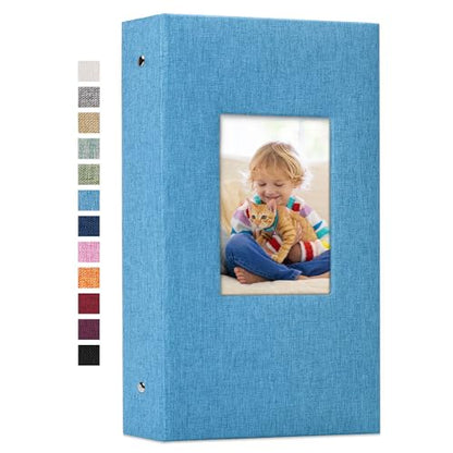 Vienrose 4x6 Photo Album,300 Pockets,Linen Cover with Window,Sky Blue | Linen Hardcover, Slip In Photo Book, Family Memory Album, Travel Keepsake - color: Skyblue, size: 300 Pocket