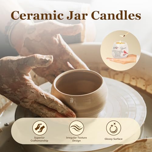Sympathy Gifts for Loss of Loved One - Cardinal Memorial Candle, 18OZ Lavender Candles in Ceramic Jar, Sympathy/Bereavement/Condolence/Memorial Gifts for Loss of Mother Father Friend