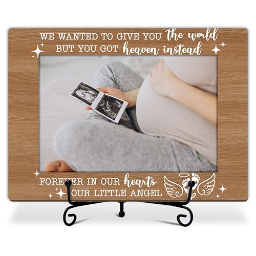 Miscarriage Photo Frame, Sonogram Memorial Wooden Picture Frame, Sympathy Frame For Loss of Loved One, Goodness Miscarriage Gifts, Infant Loss Memorial Gifts For Mom Dad, 15