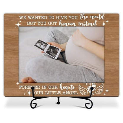 Miscarriage Photo Frame, Sonogram Memorial Wooden Picture Frame, Sympathy Frame For Loss of Loved One, Goodness Miscarriage Gifts, Infant Loss Memorial Gifts For Mom Dad, 15