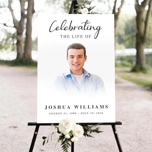 Personalized Elegant Celebration Of Life Welcome Sign, Memorial Picture Board, Celebration Of Life Decoration Yard Sign, Outdoor Memorial Garden Decor, Celebration Life Party Ideas - color: Color 14