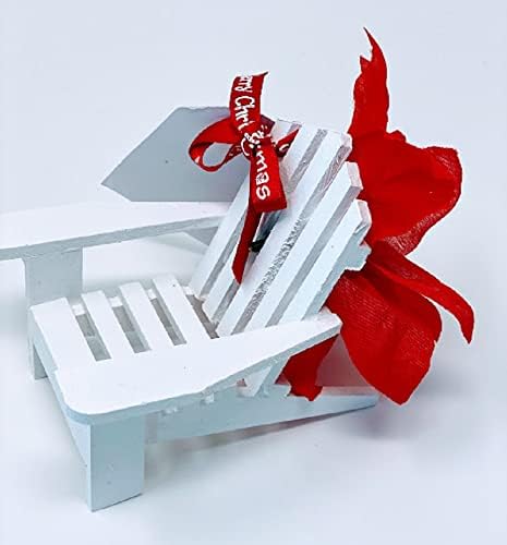 Christmas in Heaven Poem Memorial Empty Chair, Rustic Tree Ornament In Loving Memory, Wedding Remembrance and Sympathy (White)
