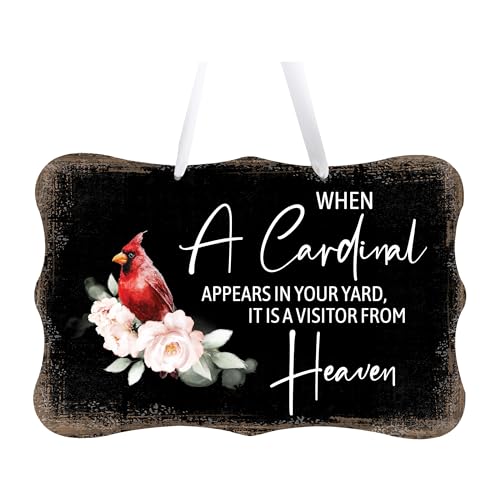 LifeSong Milestones Memorial Wall Hanging Signs Bereavement Keepsake Condolence Funeral Gift For Loss of Loved One 8x12 (When A Cardinal Appears (Black)) - color: When A Cardinal Appears (Black)
