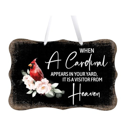LifeSong Milestones Memorial Wall Hanging Signs Bereavement Keepsake Condolence Funeral Gift For Loss of Loved One 8x12 (When A Cardinal Appears (Black)) - color: When A Cardinal Appears (Black)