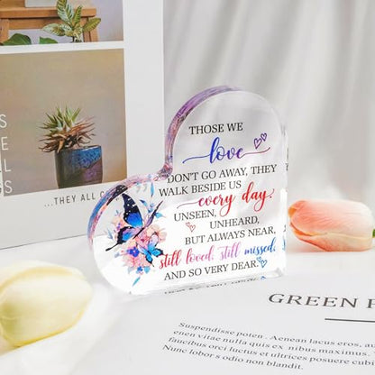 Condolences Remembrance Gifts for Loss Sympathy Grieving Friends | Bereavement Memorial Gift for Loss of Mother Dad Daughter Husband Grandma Acrylic Memorial Plaque Table Decor