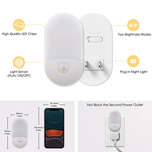 L LOHAS LED Night Lights Plug into Wall, 4 Pack LED Night Light Light - color: Soft White, size: 4 Count (Pack of 1)
