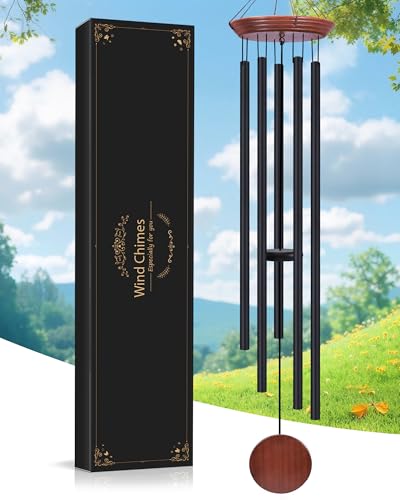 Toodour 60" Extra Large Memorial Wind Chimes for Outside - color: Black