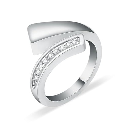 Memorial Urn Ring for Ashes Stainless Steel Cremation Jewelry for Men & Women Pet Ashes Keepsakes Holder Ring - color: Silver-6#