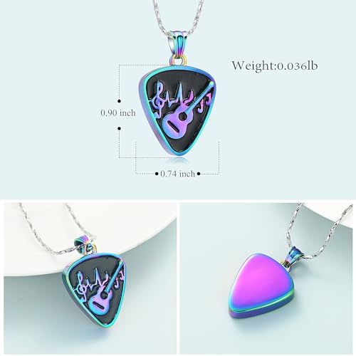 Imrsanl Guitar Pick Cremation Urn Necklace for Ashes - color: Colorful-Guitar Pick