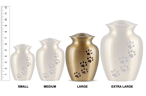 Ottillie Legacy Slate/Pewter/Vert Urn, up to 115lbs - color: Slate, Vertical Pewter Paws, size: Large