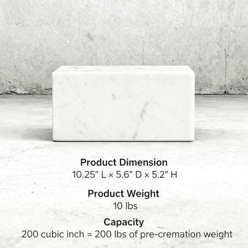 Aspen Studio AspenStudio Carrara Marble Real Urn Genuine Marble Urn for Human Adult Cremation Ashes Decorative urn