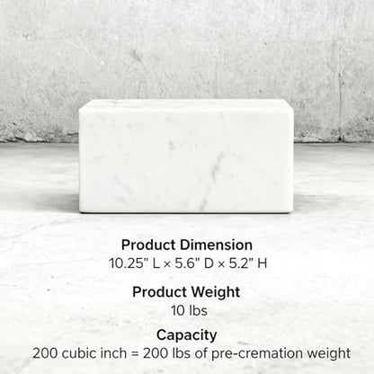 Aspen Studio AspenStudio Carrara Marble Real Urn Genuine Marble Urn for Human Adult Cremation Ashes Decorative urn
