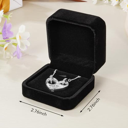 Dletay Infinity Cremation Urn Necklace for Ashes Heart Ash Necklace for Women Memorial Cremation Jewelry Ash Holder - color: Silver with box