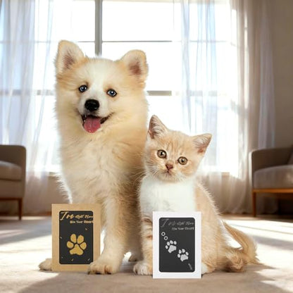 DeerZone Inkless Paw Print Kit,Dog Paw Print Kit,Dog Nose Print Kit - color: Gold/Silver, size: Small-Medium 4 Pack