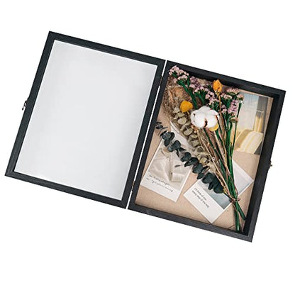 Large Shadow Box Frame 11x14 Display Case Black Graduation Keepsakes Box - color: Rustic Black, size: 11"x14" (28x35 cm)