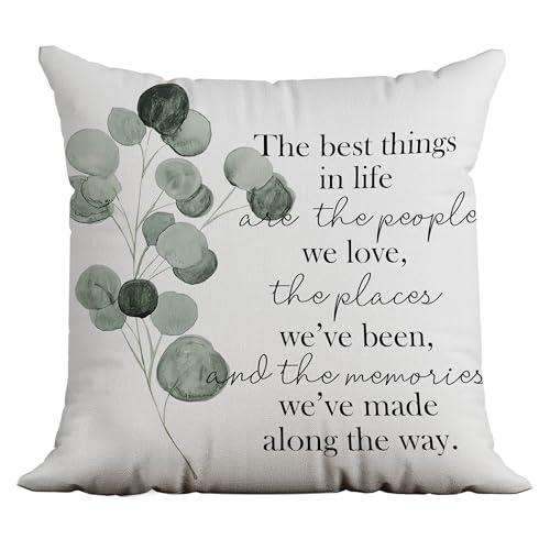 Family Quotes Pillow Covers 18x18, The Best Things in Life are The People We Love, Inspirational Pillow Covers, Inspirational Gifts for Women Friends - color: Motivational-pillow Covers-04