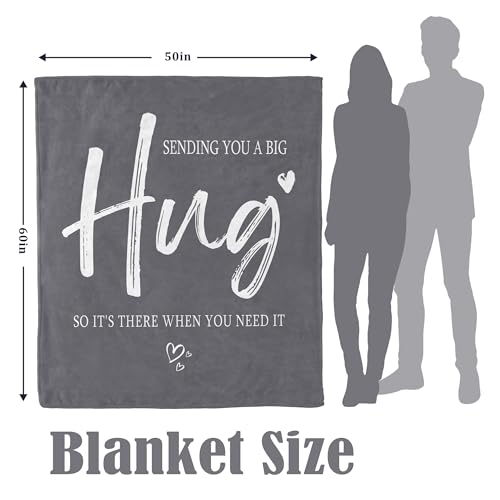 Get Well Gifts for Women Men, Inspirational Hug Blanket 50"X60" - color: Grey-big Hug