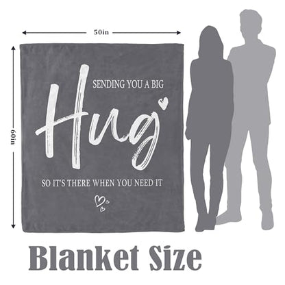 Get Well Gifts for Women Men, Inspirational Hug Blanket 50"X60" - color: Grey-big Hug