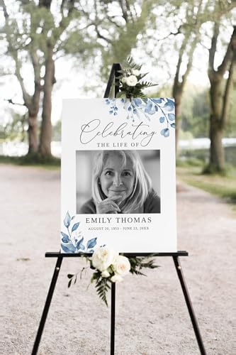 Photo Funeral Welcome Sign, Celebration Of Life Funeral Welcome Sign, Celebration Of Life Decoration - Large Funeral Poster - Memorial Sign 12" X 18" (Small), 27" (Medium), 36" (Large) Style 06 - color: Style 07