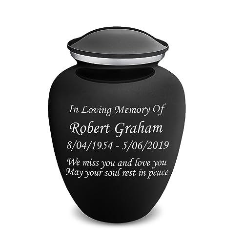 Geturns Embrace Adult Personalized Cremation Urns for Human Ashes I Large Black Funeral Urn for Men and Women I 200 lbs - color: Black