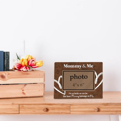 Mommy and Me Picture Frame, New Mom and First Time Mom Gifts, The Best Mommy Belongs to Me, Mothers Day Gifts Wooden Photo Frame Fitting a 4x6 Inch Photo - color: Mommy and Me