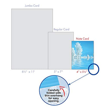 The Best Card Company - Box of 10 All Occasion Cards Blank (4 x 5.12 Inch) - Scenic Landscape Cards Assorted - Tree-flections AM6134OCB-B1x10-NB - style: Tree-flections