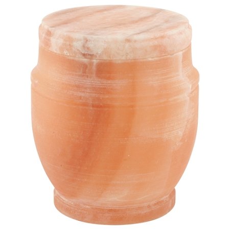 Himalayan Salt Biodegradable Cremation Urn for Ashes, Earth Friendly Urn for Ground or Sea Burial, Eco Urn for Ashes, Adult Sized Cremation Urn 9.5 Inches High - color: Natural Orange Color